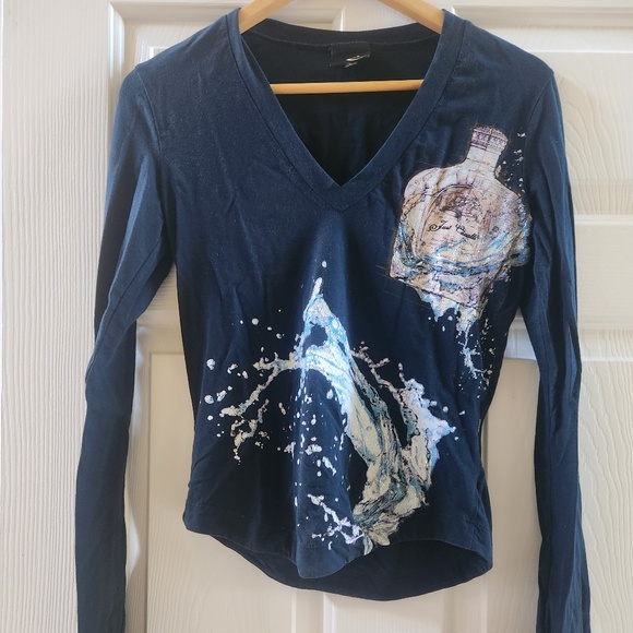 Just Cavalli Tops - Just Cavalli black longs sleeve V neck, size L, preloved